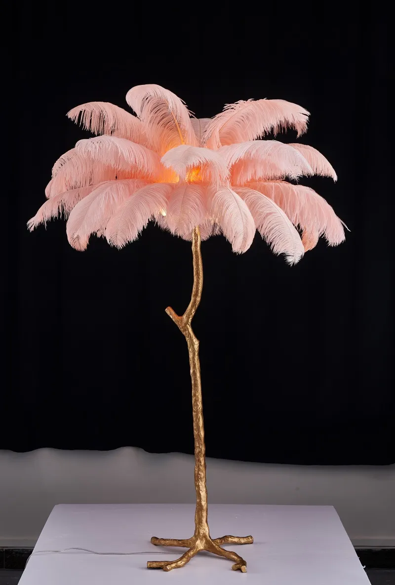 Nordic LED Colourful Ostrich Feather Palm Tree Floor Lamp for Living Room Home Modern Floor Light (ZY-YM01)