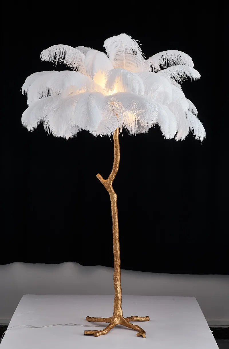 Nordic LED Colourful Ostrich Feather Palm Tree Floor Lamp for Living Room Home Modern Floor Light (ZY-YM01)
