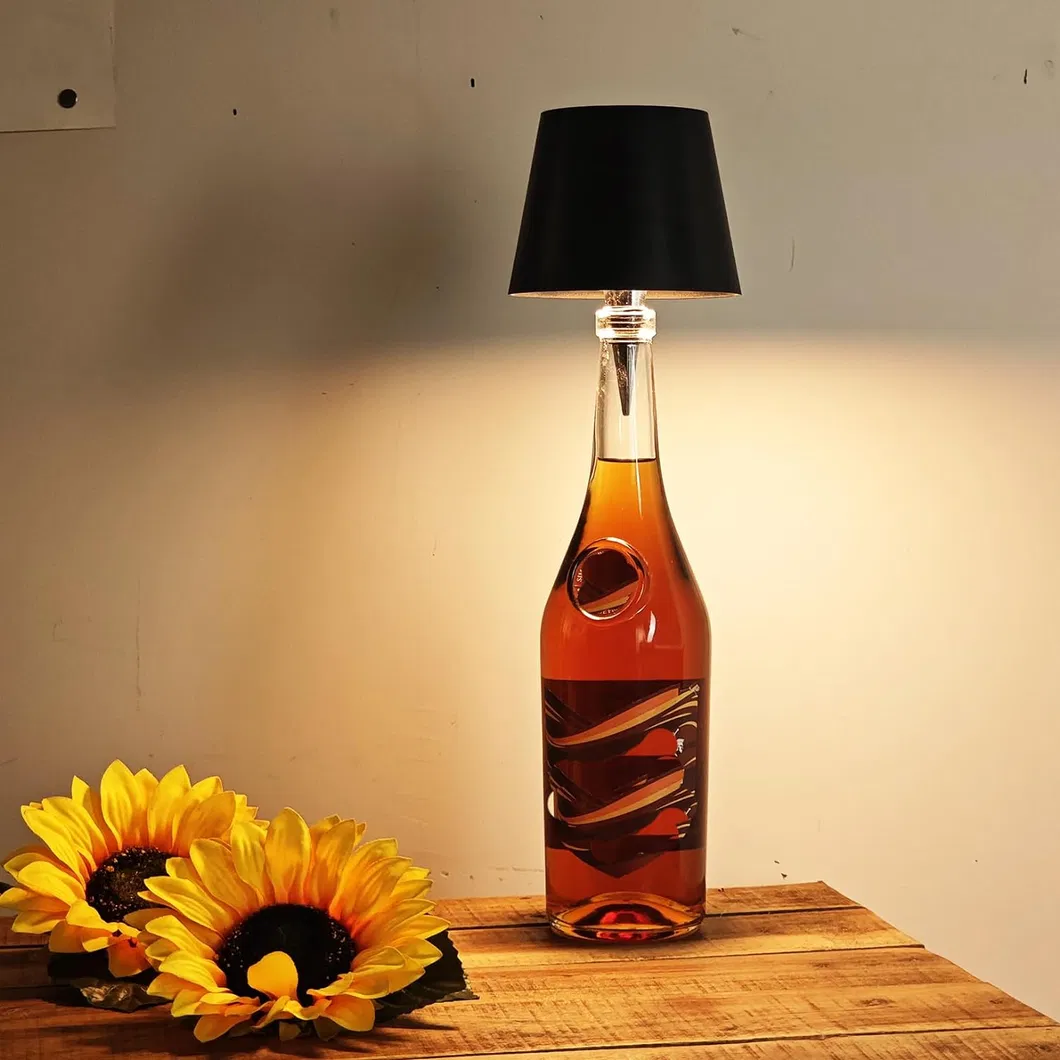 Modern Rechargeable LED Wine Bottle Lighting for Tabletop Bar Ambiance