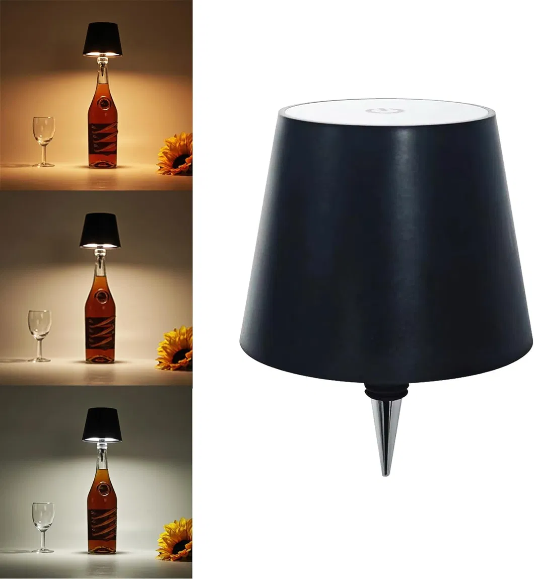 Modern Rechargeable LED Wine Bottle Lighting for Tabletop Bar Ambiance