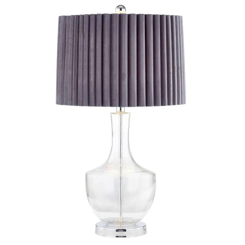 Online Customized Lamp Glass Bedside Lamp Table Lighting with Fabric Lampshade E27 LED Bulb Royal Table Lamp