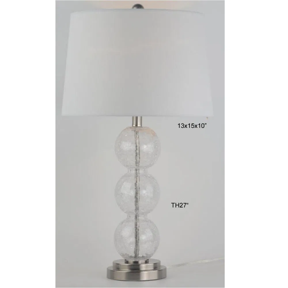 Online Customized Lamp Glass Bedside Lamp Table Lighting with Fabric Lampshade E27 LED Bulb Royal Table Lamp