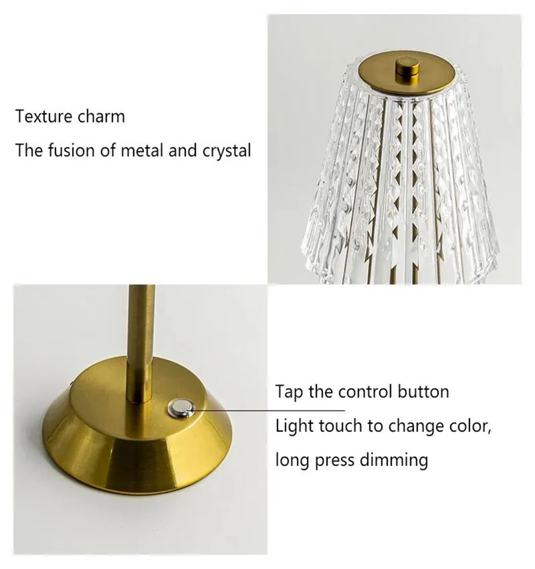Cordless Table Lamp Rechargeable Touch LED Luxury Large Dable Lamps for Living Room LED Night Light