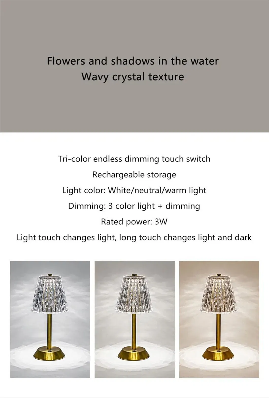 Cordless Table Lamp Rechargeable Touch LED Luxury Large Dable Lamps for Living Room LED Night Light