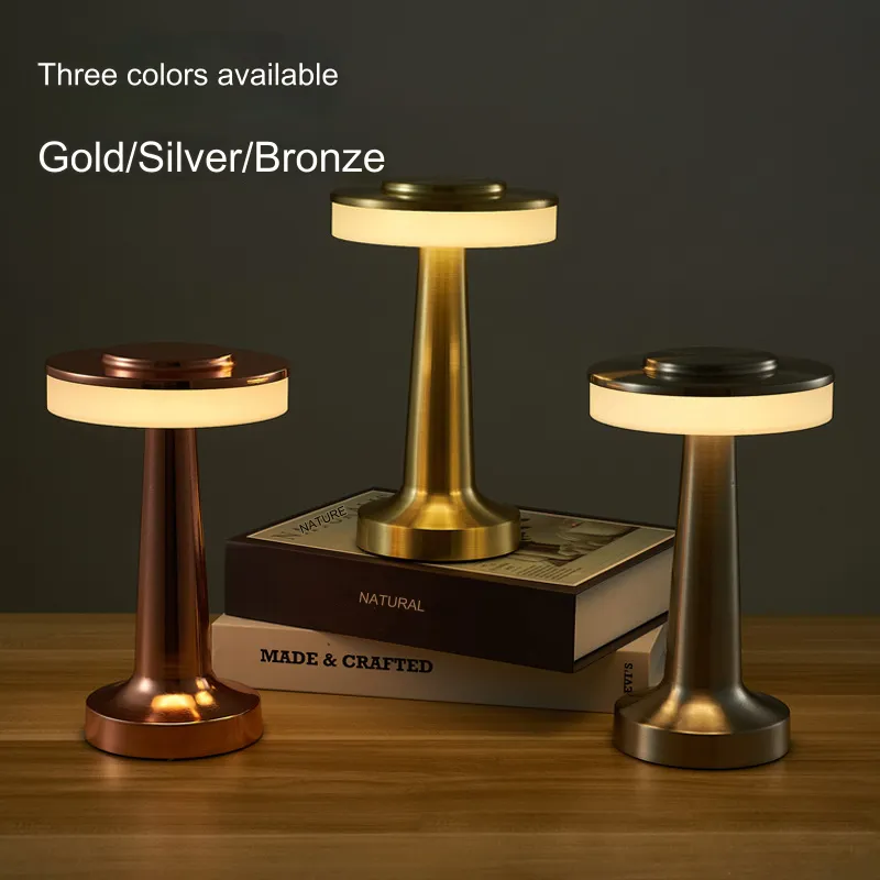 Rechargeable Retro Touch LED Table Lamp Small Coffee Desk Decorative Lamp Dining Bar Outdoor Use Night Light (SH8013-E)