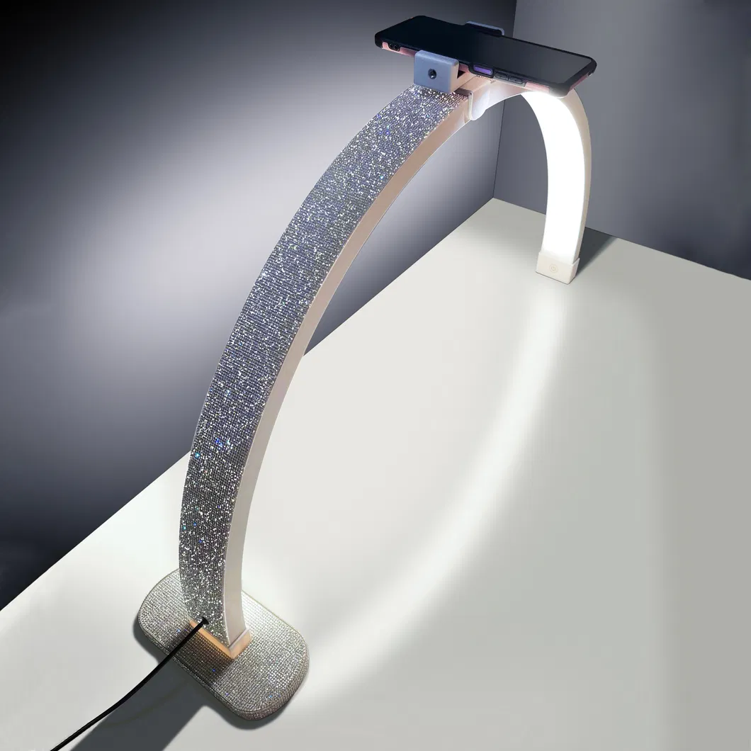 30lnch Half Moon LED UV Nail Light Table Lamp Portable Eyelash Lamp Desk Light for Nail Art Salon Tech, Eyelash, Reading