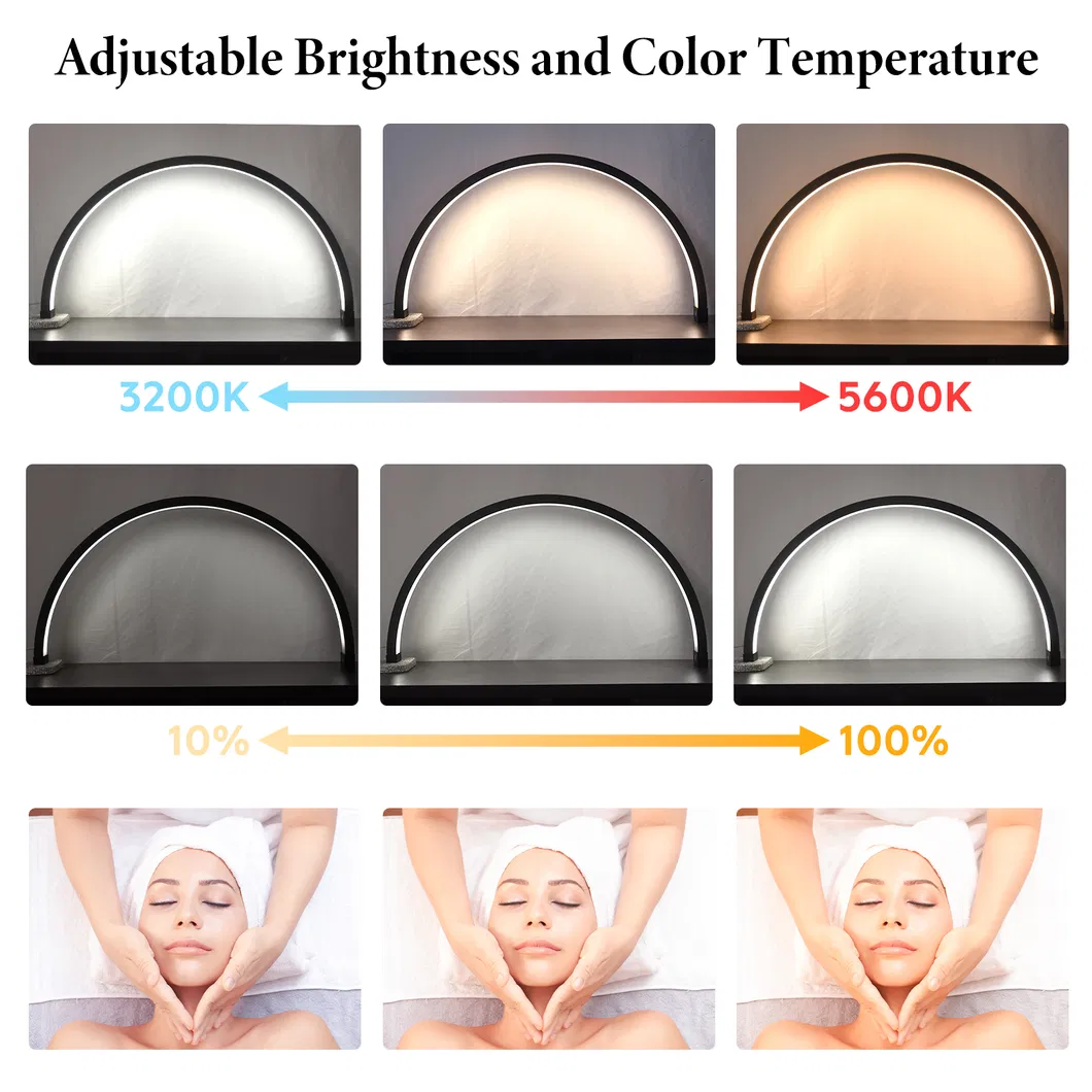30lnch Half Moon LED UV Nail Light Table Lamp Portable Eyelash Lamp Desk Light for Nail Art Salon Tech, Eyelash, Reading