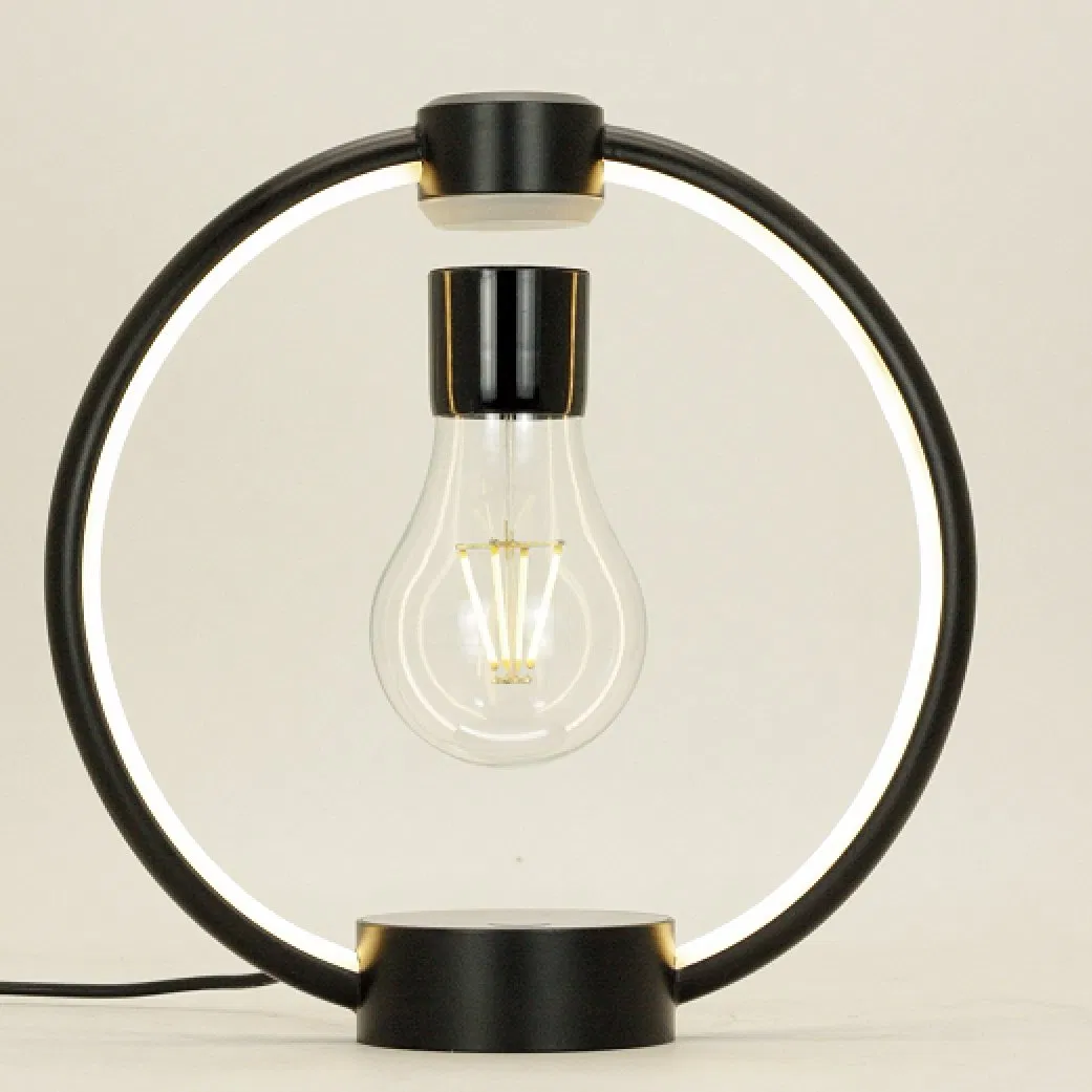 Metal Frame Magnetic Levitation Rotating Floating Lamp Bulb Light for Decoration Gift