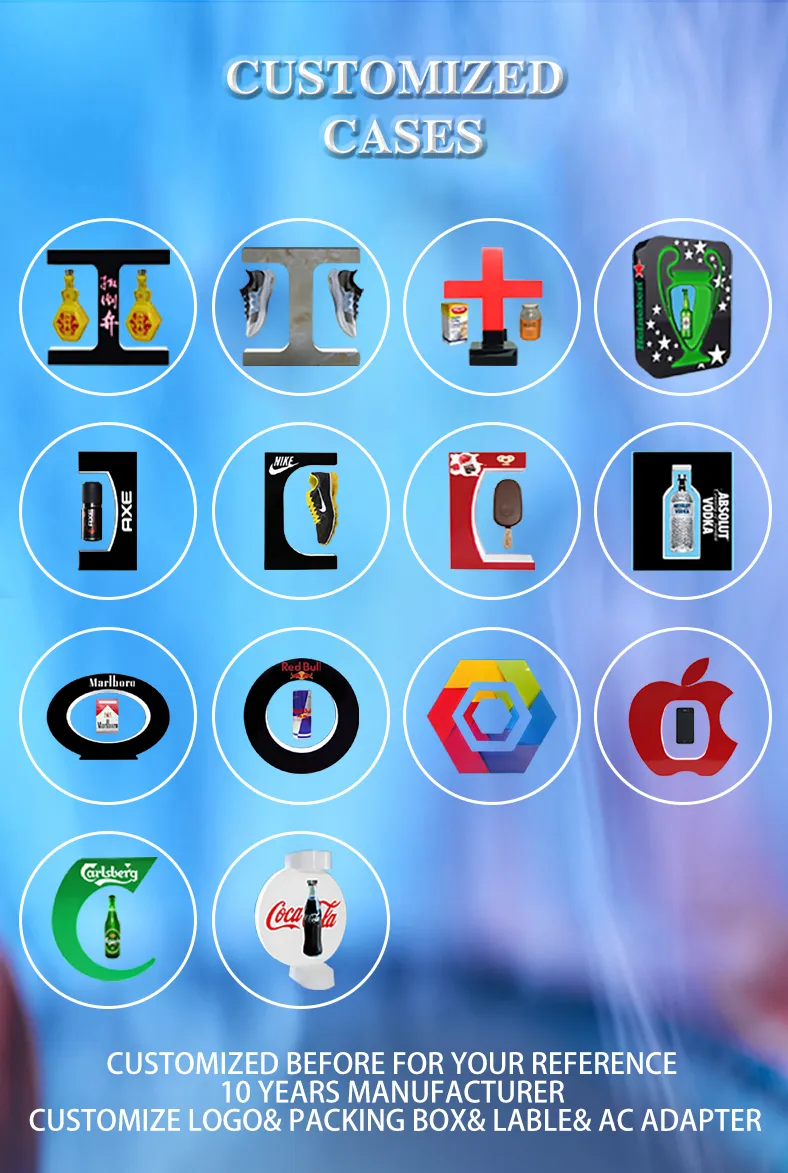 Metal Frame Magnetic Levitation Rotating Floating Lamp Bulb Light for Decoration Gift