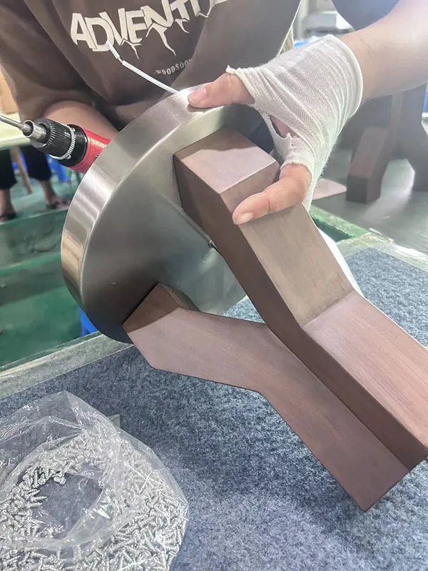 Modern Wood Textured Table Lamp Tan Fabric Shade Hotel Wooden Table Lamp Hilton Light