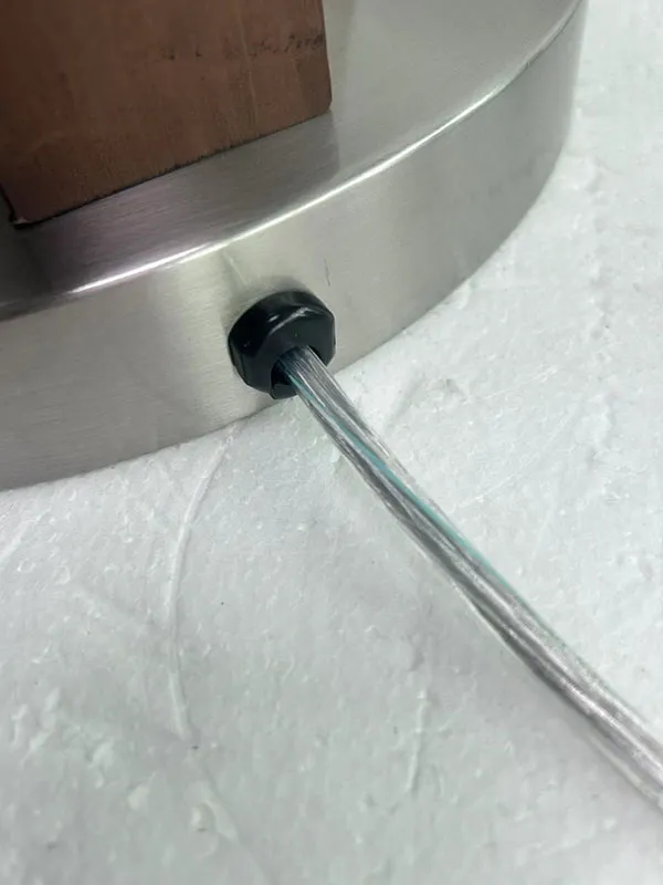 Modern Wood Textured Table Lamp Tan Fabric Shade Hotel Wooden Table Lamp Hilton Light