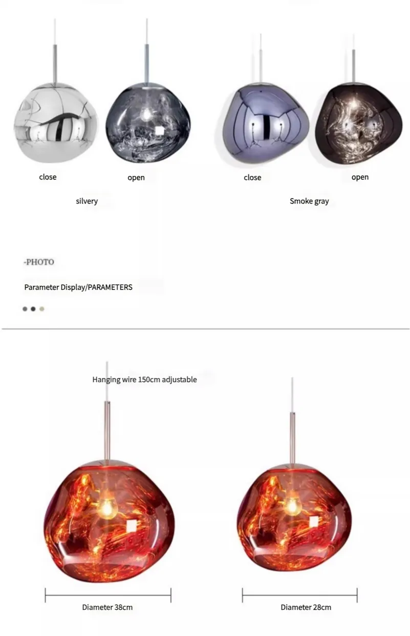 Lava Ball Drop Pendant Light Art Decor Nordic Modern Creative Golden Acrylic Hanging Lamp for Home Villa Hotel Gallery D8029