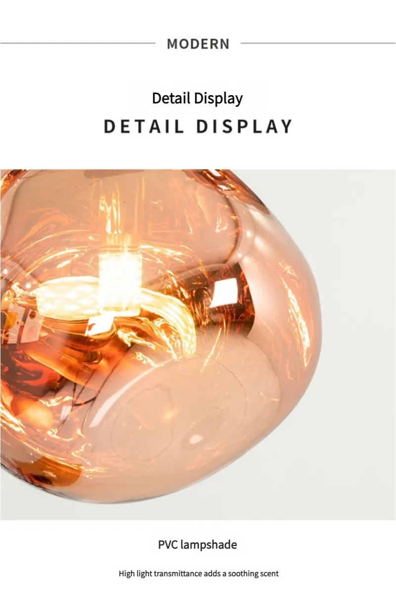 Lava Ball Drop Pendant Light Art Decor Nordic Modern Creative Golden Acrylic Hanging Lamp for Home Villa Hotel Gallery D8029
