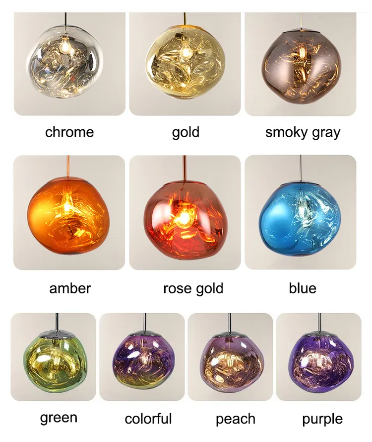 Lava Ball Drop Pendant Light Art Decor Nordic Modern Creative Golden Acrylic Hanging Lamp for Home Villa Hotel Gallery D8029