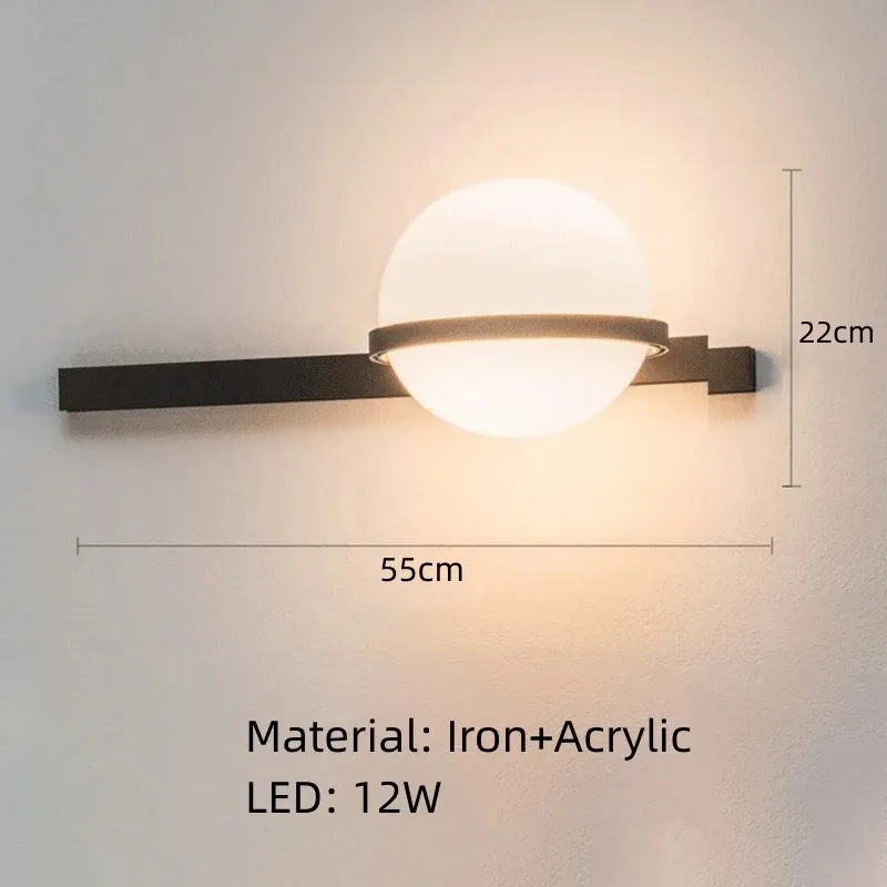 White Acrylic Ball for Hotel Parlor Bedroom Stairs Plant Wall Lamp (WH-OR-346)