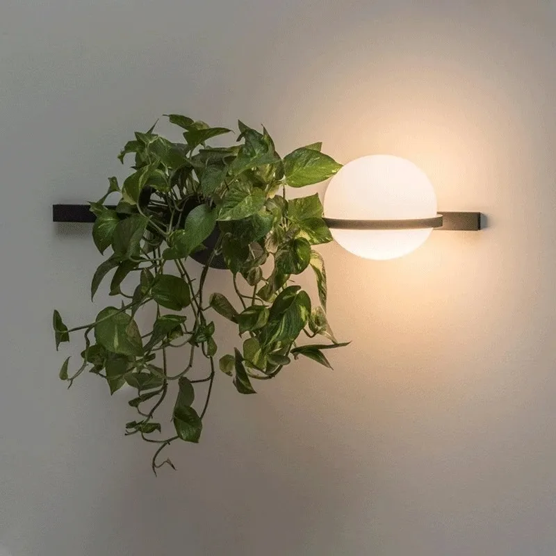 White Acrylic Ball for Hotel Parlor Bedroom Stairs Plant Wall Lamp (WH-OR-346)