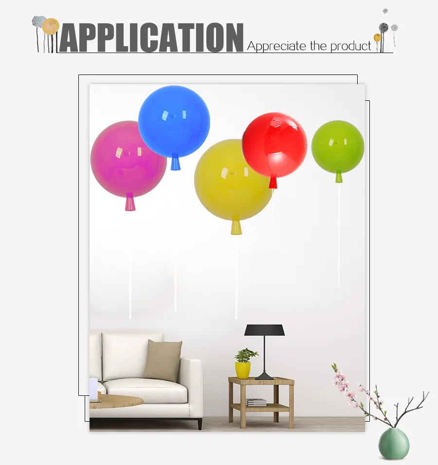 Hot Sale Pendant Ball Lamp Glass Acrylic Material for Children Wall Lamp