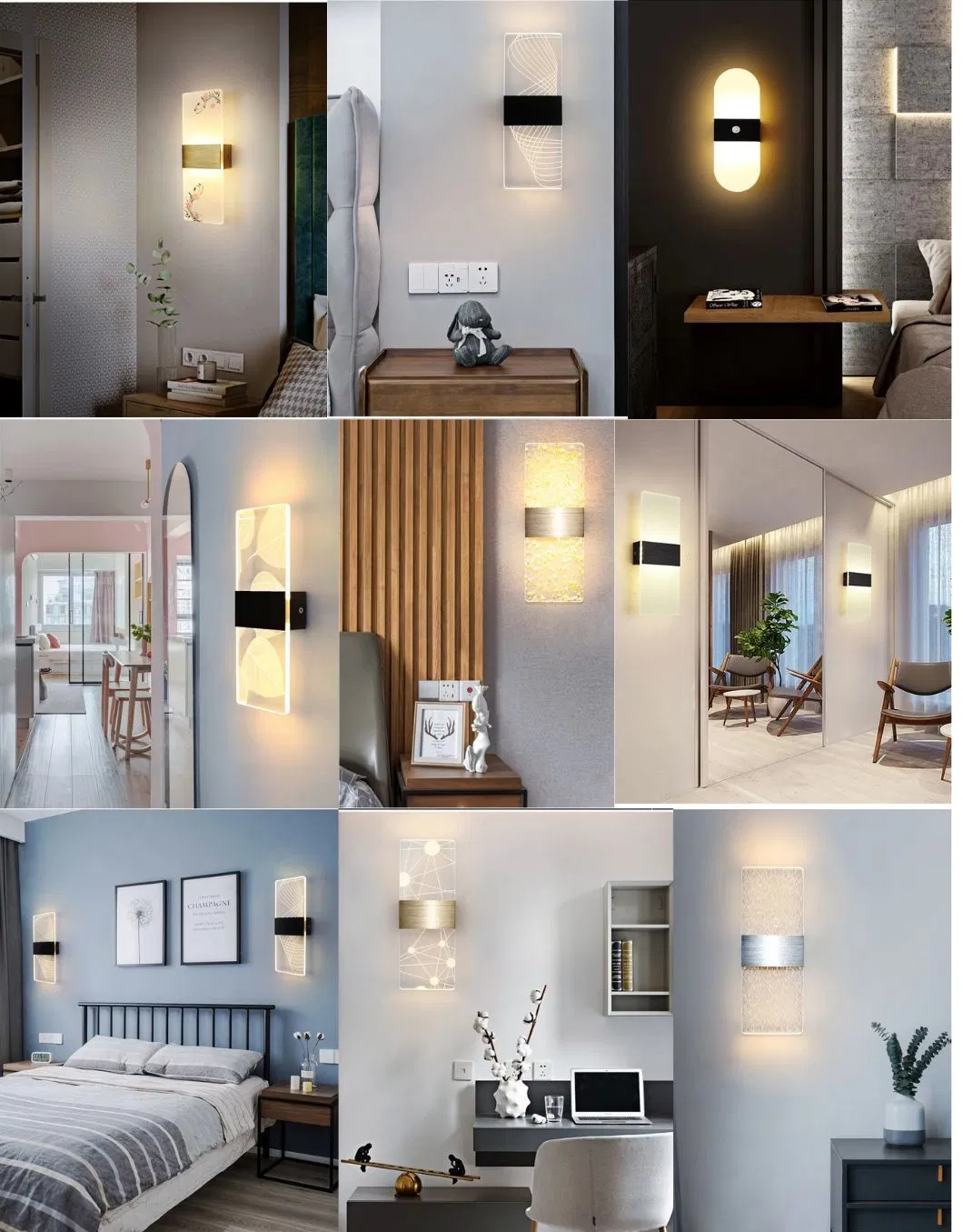 Modern Nordic Acrylic Wall Lamps with Remote Control, Acrylic LED Wall Sconce Indoor Wall Lighting for Living Room Bedside Stairs Home Decor