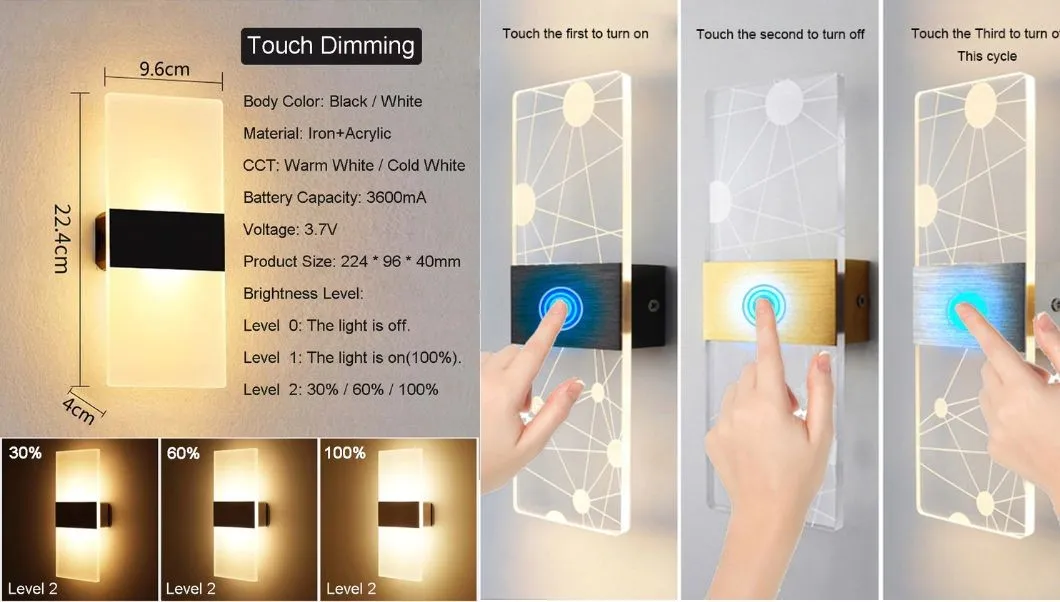 Modern Nordic Acrylic Wall Lamps with Remote Control, Acrylic LED Wall Sconce Indoor Wall Lighting for Living Room Bedside Stairs Home Decor