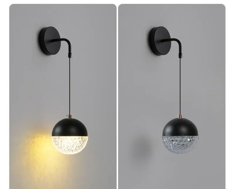 Modern Minimalist Iron Creative Wall Lamp for Villa Staircase Bedroom Living Room Acrylic Ball Wall Light (ZY-B086)