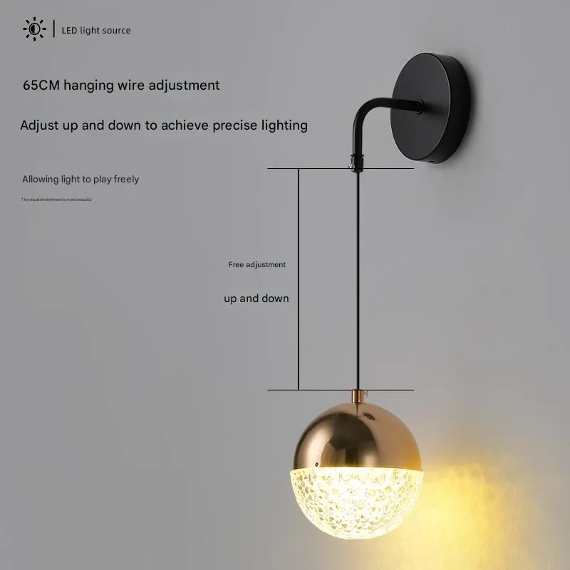 Modern Minimalist Iron Creative Wall Lamp for Villa Staircase Bedroom Living Room Acrylic Ball Wall Light (ZY-B086)