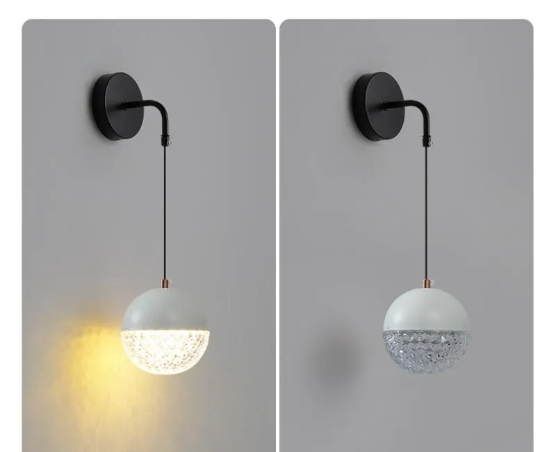 Modern Minimalist Iron Creative Wall Lamp for Villa Staircase Bedroom Living Room Acrylic Ball Wall Light (ZY-B086)