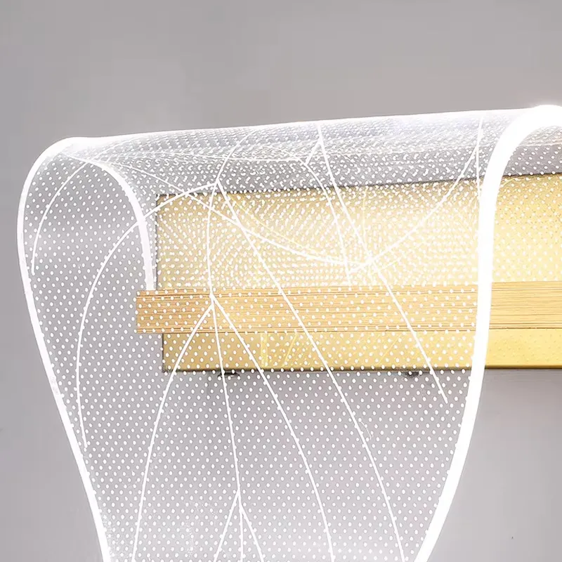 Modern Nordic LED Acrylic Gold Leaf Wall Light Living Room Bedroom Bedside Wall Lamp