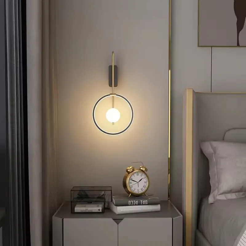 Gold New Design Bedroom Bedside LED Wall Lamp Fashionable Living Room Background Acrylic Iron Romantic LED Wall Light