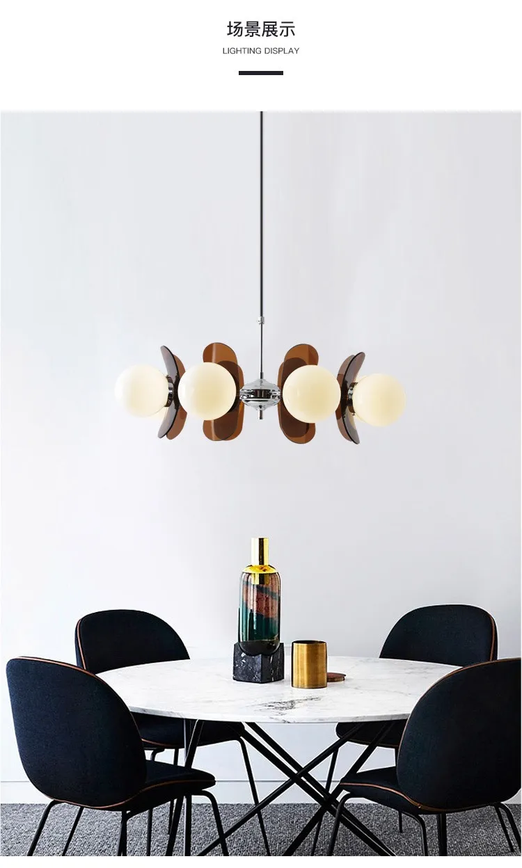 Nordic Middle Ancient Acrylic Beans Pendant Lamp Living Room Dining Room Study Restaurant Lamp (WH-AP-548)