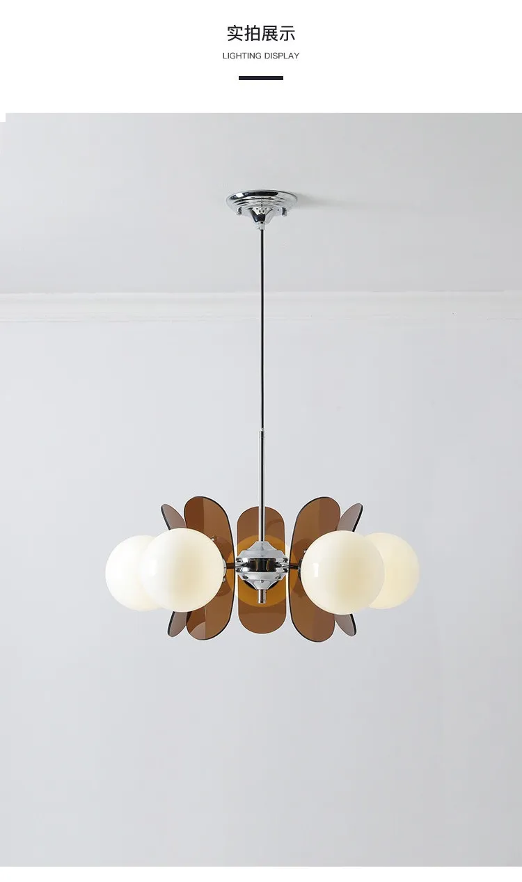 Nordic Middle Ancient Acrylic Beans Pendant Lamp Living Room Dining Room Study Restaurant Lamp (WH-AP-548)