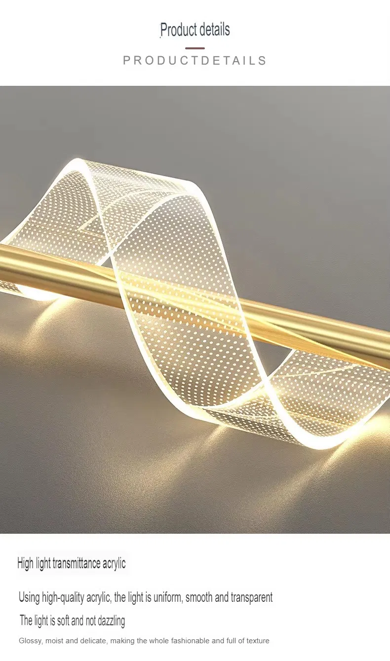 Indoor Creative Acrylic Wall Lamps in Gold and Black for The Living Room, Bedroom and Bedside Wall Lamp