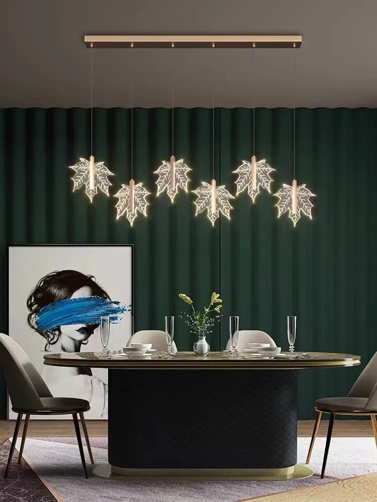 Maple Leaf Shape Acrylic Modern Interior Staircase Chandelier Project Hot Selling Lamp