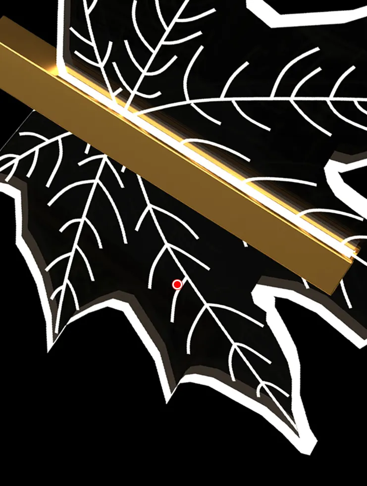 Maple Leaf Shape Acrylic Modern Interior Staircase Chandelier Project Hot Selling Lamp