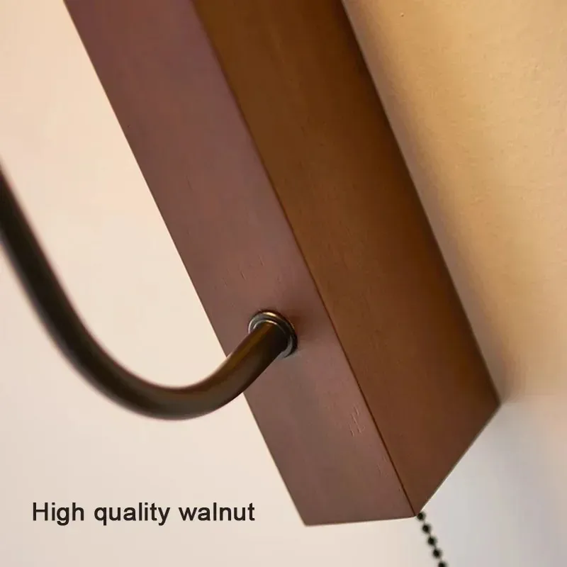 Wabi-Sabi Retro Bedside Lamp French Yellow Travertine Switching Wooden Stone Wall Lamp (WH-VR-157)