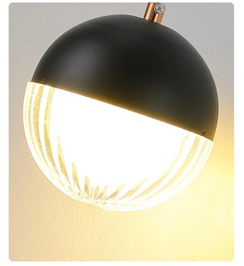 Modern Nordic Black Acrylic Wall Lamp for Restaurant Dining Room Bedroom Bedside Ball Wall Light Indoor Decoration (ZY-B087)