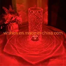 Indoor Decorative Room Restaurant Touch Portable Acrylic Crystal Bedside Rechargeable LED Table Lamp Modern Table Lamps Crystal Bedside Lamps for Bedroom