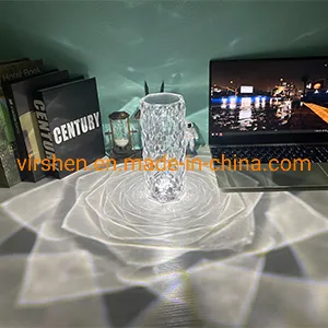 Indoor Decorative Room Restaurant Touch Portable Acrylic Crystal Bedside Rechargeable LED Table Lamp Modern Table Lamps Crystal Bedside Lamps for Bedroom