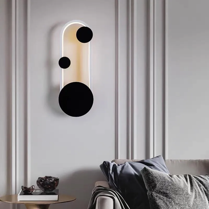 Stylish White Gold Round Acrylic Wall Lamp for Contemporary Spaces