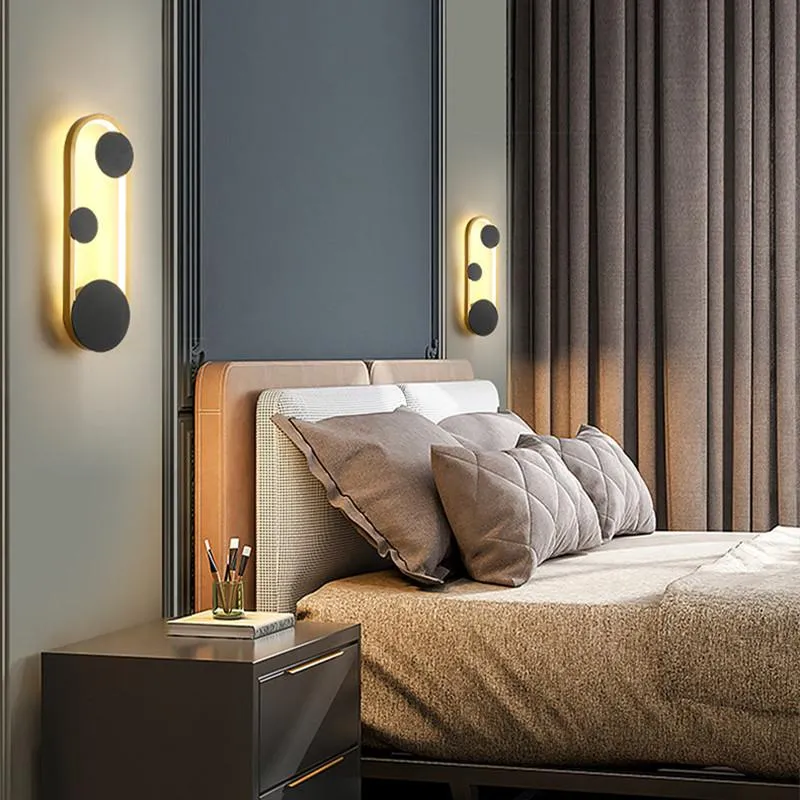 Stylish White Gold Round Acrylic Wall Lamp for Contemporary Spaces