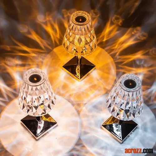 Battery Acrylic Crystal Diamond Portable Table Lamp USB Rechargeable Touching Hotel Restaurant Bar Tale Lamp