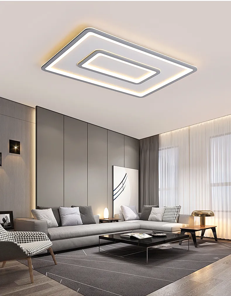 Modern Nordic Light Fixtures Indoor Acrylic Rectangle Lamp Ceiling Lamp