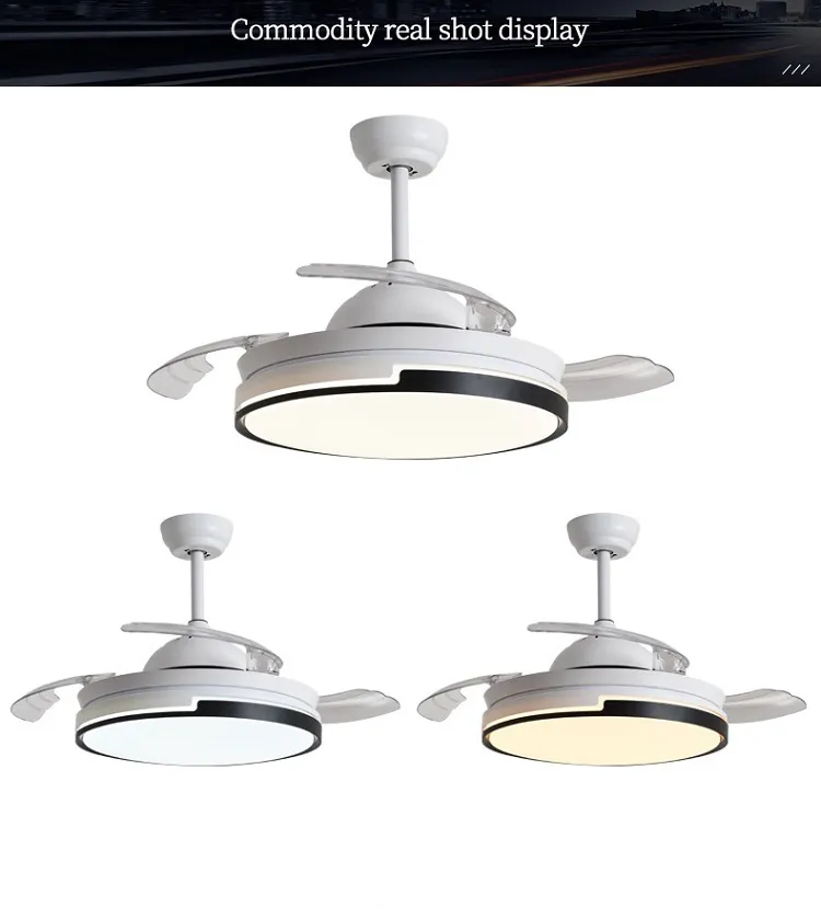Modern Remote Control Dimmable Invisible Ceiling Lights Fan Lighting Indoor Lamp for Home