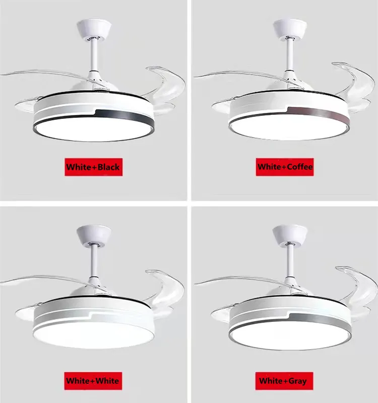 Modern Remote Control Dimmable Invisible Ceiling Lights Fan Lighting Indoor Lamp for Home
