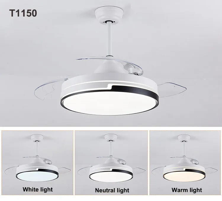 Modern Remote Control Dimmable Invisible Ceiling Lights Fan Lighting Indoor Lamp for Home
