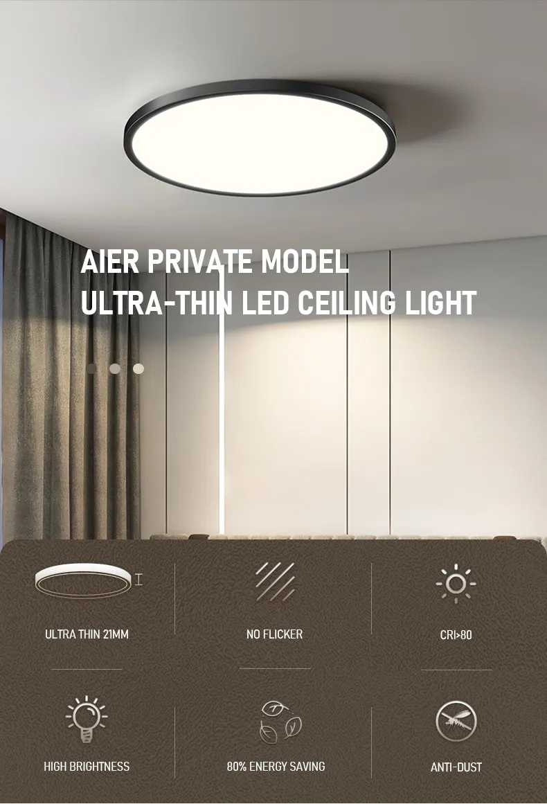 Round LED Ceiling Light for Living Room Bathroom Bedroom Living Room