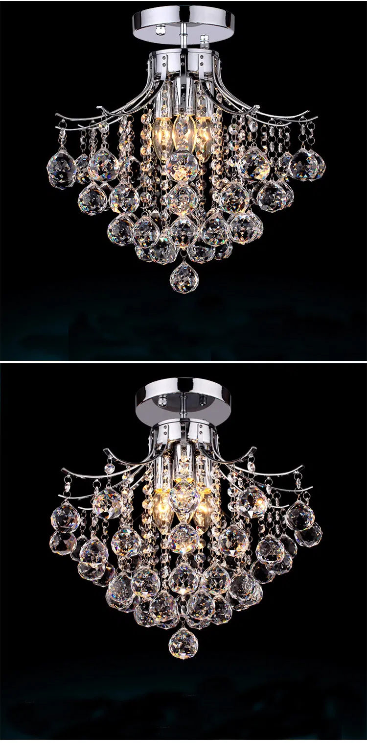 Dining Living Room Small Chandelier Crystal Home LED Ceiling Light