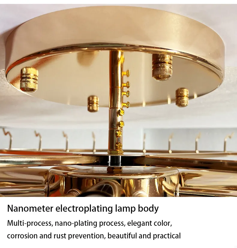 New White Luxury Interior Feather Crystal Ceiling Light Decoration Wedding Party Living Dining Room Crystal Chandelier