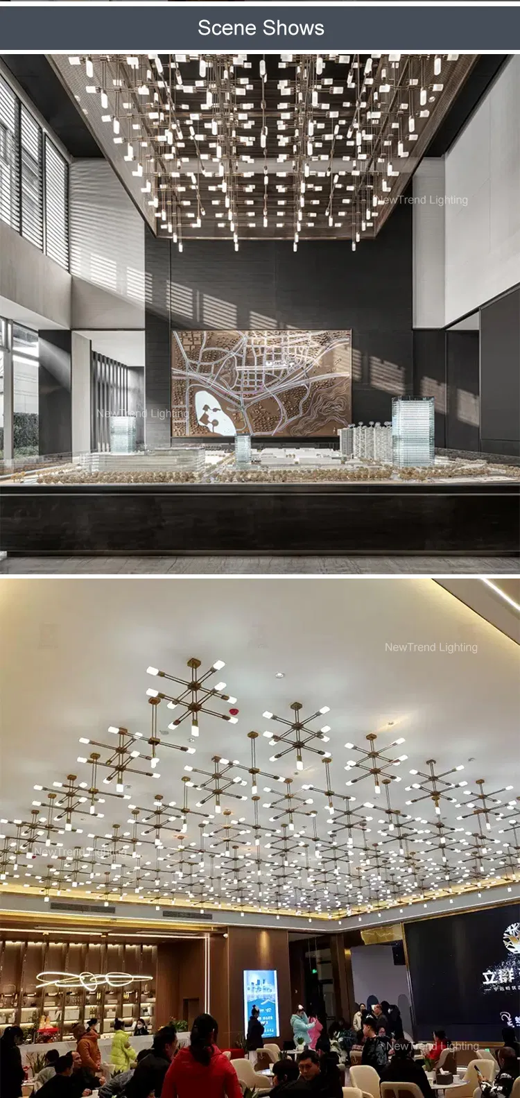 Modern Custom Hotel Lobby Banquet Hall Creative Art Engineering Chandelier