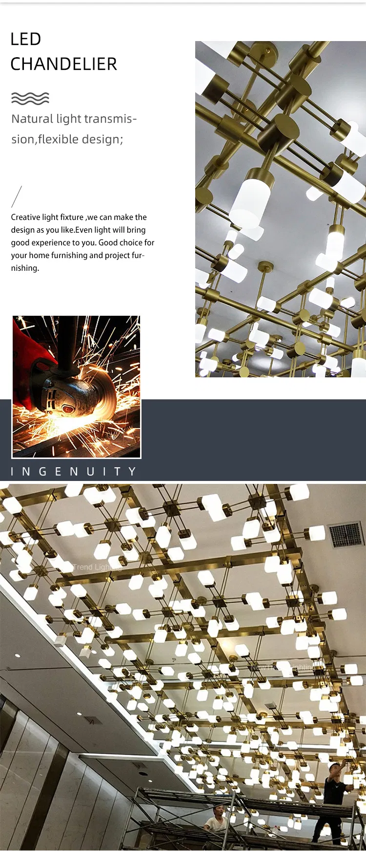 Modern Custom Hotel Lobby Banquet Hall Creative Art Engineering Chandelier