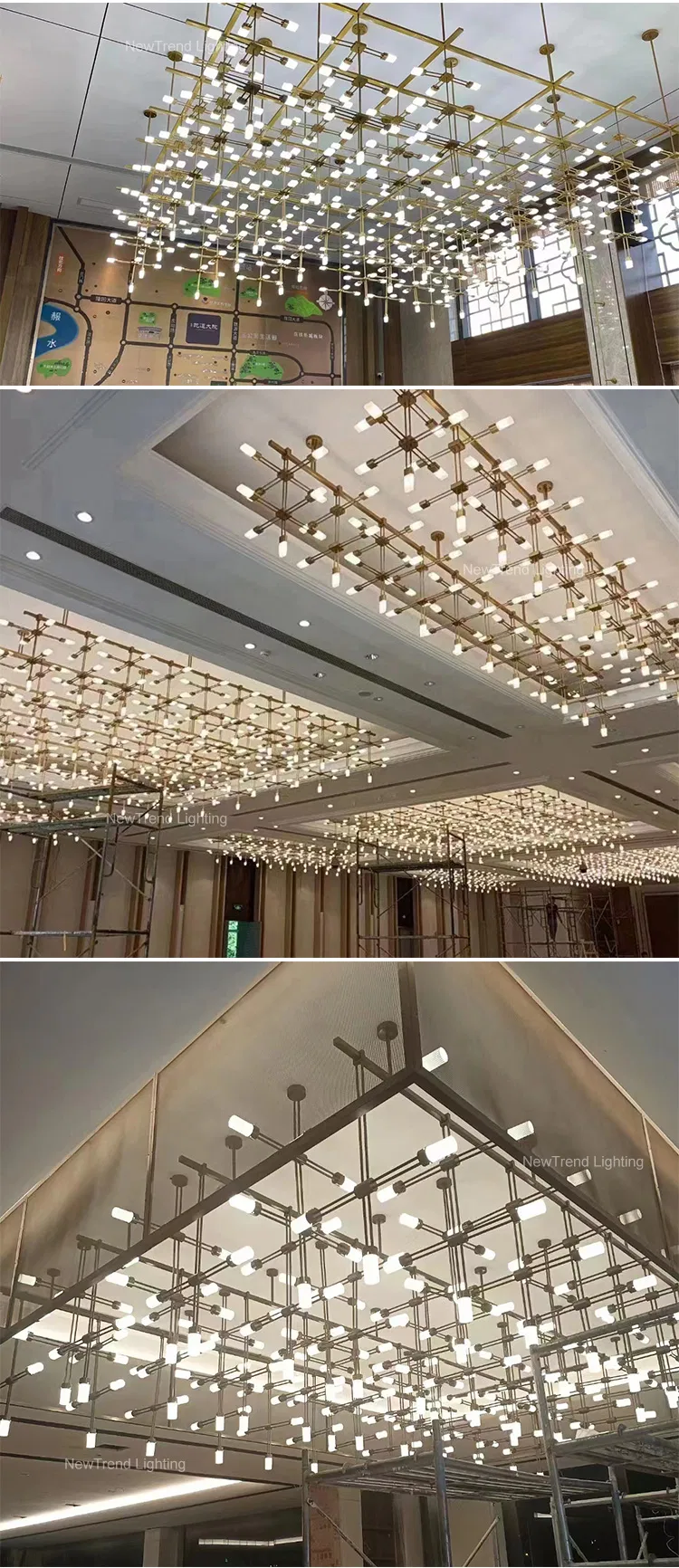 Modern Custom Hotel Lobby Banquet Hall Creative Art Engineering Chandelier